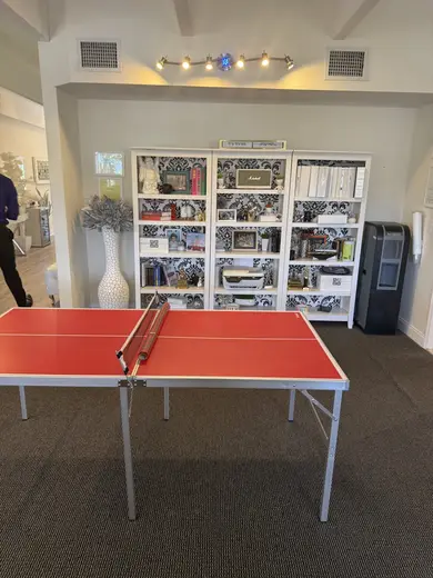 Ping pong table in recreational area at RECO Intensive, a drug and alcohol rehab treatment center in Miami.