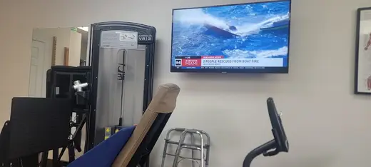 Rehabilitation equipment in a therapy room at Miami Rehab & Wellness Center, a treatment center in Miami.